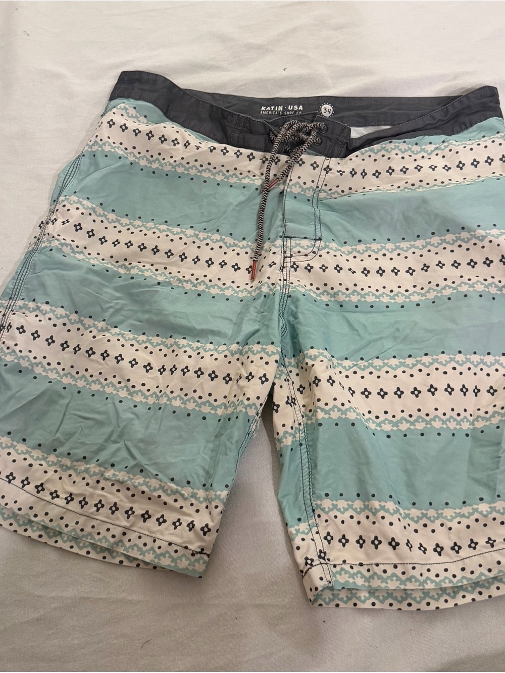 Katin Men’s Aqua Striped Swim Trunks